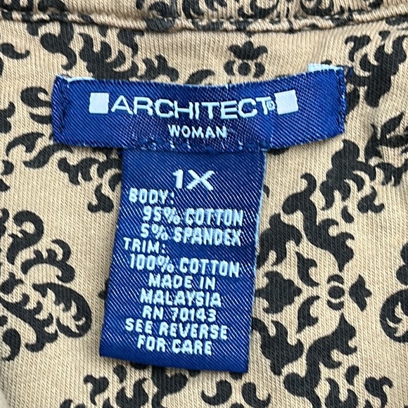 Architect Brown Knit Zip Up Hoodie Sweatshirt Jacket Women’s Plus 1X - Picture 3 of 6